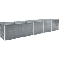 DOTMALL Hochbeet Garten-Hochbeet Verzinkter Stahl 400×80×77 cm Grau