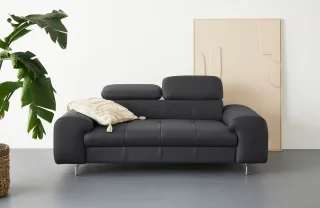 COTTA 2-Sitzer "Chef" Big-Sofa mit Kopfteilverstellung, edle Metallkufen