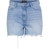 pieces Jeansshorts PCSummer (1-tlg) Fransen