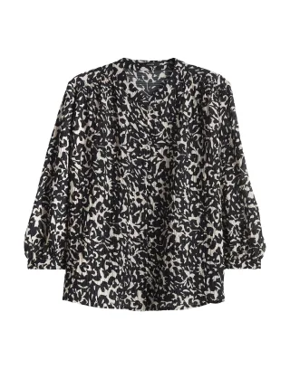 Opus - Bluse - Famelia beige/schwarz - Gr. - 40
