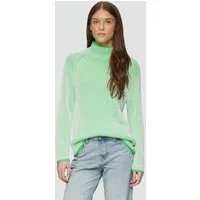 s.Oliver Longpullover Strickpullover Zweifarbiger Strickpullover mit Stehkragen