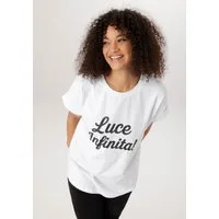 Aniston PLUS T-Shirt mit schwarzen Glitzer Schriftzug