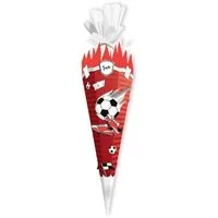 itenga Schultüte itenga SCHULTÜTEN Bastelset 68cm "FUSSBALL" meine Vereinstüte rot - r