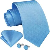 LuxusKollektion Krawatte Krawatte Herren Seide Hochzeit Paisley Einstecktuch Set C2 Hellblau 2