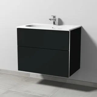 Sanipa 3way Waschtischunterbau zu Geberit Acanto Slim Waschtisch mit 2 Auszügen, Vulkan-Matt BP4111V