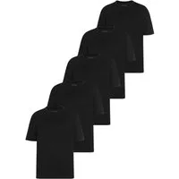 Man's World Rundhalsshirt (5er-Pack) Kurzarm, Regular Fit, unifarben, Rundhals, aus Baumwolle
