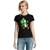 Blondie & Brownie T-Shirt Yoshi Damen Shirt Gaming Motiv Retro Cartoon Freizeit Look (Einzelstück, Einzelartikel) Yoshi2_D_Tee Retro Gaming Kultmotiv Style