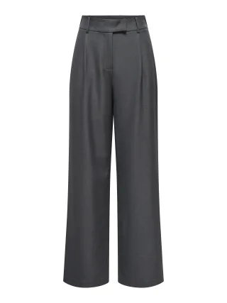 ONLY - ONLLINDA HW STR MEL PANTS TLR NOOS Dark Grey Melange - Gr. - 32