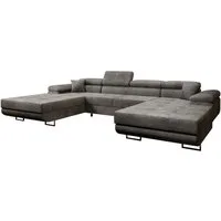 Luxusbetten24 Schlafsofa Designer Sofa Calvera U in Cord, mit Stauraum und Schlaffunktion