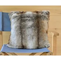 Wohnen und Accessoires GmbH & Co. KG Dekokissen Fellkissen (Kunstfell) Wolf grau-braun in 45x45cm