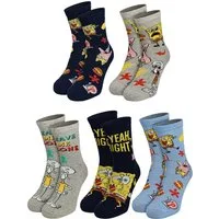 United Labels® Socken Spongebob Schwammkopf - verschiedene Motive im 5er-Pack