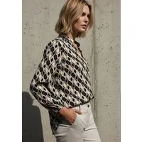 Andijamo-Fashion Schlupfbluse RETRO LINE Ausdrucksstarker Retro Print