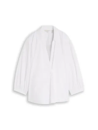 Tom Tailor - Loose Fit Wickelbluse white - Gr. - 40