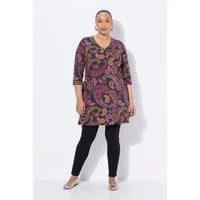 Ulla Popken Longshirt Longshirt Paisley A-Linie V-Ausschnitt 3/4-Arm