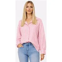 Worldclassca Hemdbluse Worldclassca Oversized Streifenbluse Leinenoptik Langarm Sommer Neue Kollektion - Stilvolle und gemütliche Sommer Mode für Damen