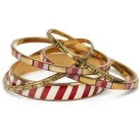 El Puente Armreif Armreifen aus Messing in Rot-Goldfarben (5er-Set), Handmade (5), Handmade