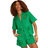 Love & Roses Strandshirt Love & Roses Strandhemd mit Cutwork (1-tlg)