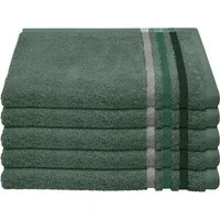Schiesser Gästehandtücher Skyline Color aus 100 % Baumwolle mit eleganter Streifenbordüre, Frottier (Set, 5-St), MADE IN GREEN by OEKO-TEX®