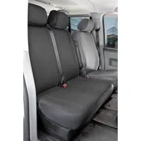 WALSER Autositzbezug Transporter VW T5 Passform, 1 Doppelbankbezug vorne, 2 Kopfstützenbezüge, 4-tlg.