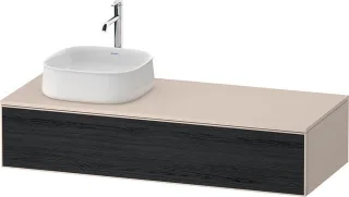Duravit Zencha Konsolenwaschtischunterbau wandhängend Eiche Schwarz & Taupe Matt & Supermatt 1300x55 ZE4812L16830000