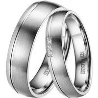 DOOSTI Trauring Schmuck Geschenk Edelstahl Trauring Ehering Partnerring LIEBE, Made in Germany, wahlweise mit oder ohne Zirkonia
