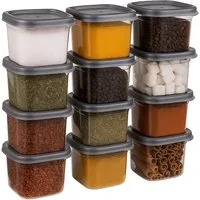 Jungengel Gewürzbehälter 12x Gewürzdosen Vorratsdosen Aufbewahrungsbox 550ml Vorratsgläser, BPA-Frei Kunststoff, (12-tlg), Mikrowellengeeignet, Spülmaschinenfest, Gefriergeeignet, BPA-frei