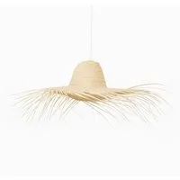 Marrakesch Orient & Mediterran Interior Pendelleuchte Boho Pendelleuchte Toluca handgefertigt aus Palmenblatt in Natur 50 cm, Handarbeit