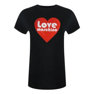 Schwarzes T-shirt Mit Moschino-herzlogo