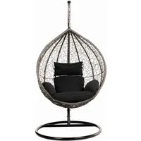 HOME DELUXE Hängesessel Polyrattan Hängesessel CIELO - inkl.Regenabdeckung (Set, 5-St., Korb, Kissen, Arm, Fuss und Regenabdeckung), inklusive Sitz-, Seiten-, Rückenkissen und Regenabdeckung