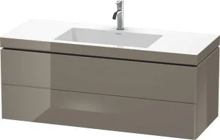 Duravit L-Cube c-bonded Set wandhängend Flanell Grau Hochglanz 1200x480x500 mm - LC6929O8989 LC6929O8989