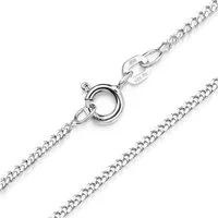 Materia Kette ohne Anhänger Flache Panzerkette Silber 1,7mm K91, aus 925 Sterling Silber