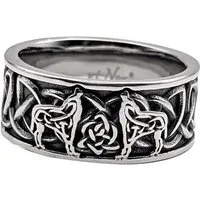 etNox Fingerring Ring „Keltische Wölfe“