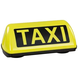 TAXI Dachzeichen SPEED Dachschild gelb mit schwarzer Aufschrift und TÜV Gutachten bis 240 km/h