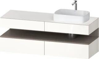 Duravit Qatego Konsolenwaschtischunterbau wandhängend Weiß Hochglanz 1600x550x600 mm - QA47780432200 QA4778043220000