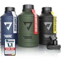 ABOVE. Trinkflasche Edelstahl Trinkflasche 2.2L – BPA-frei, Auslaufsicher & Robust – 2L, mit Extra Trinkverschluss für Sport, Fitness & Outdoor