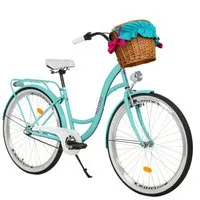 Milord Cityrad Milord City Fahrrad Weidenkorb Damenfahrrad, 28/26 Zoll, Blau, 3-Gang, 3 Gang, (Fahrradständer, Gepäckträger, Klingel, Korb, Kotflügel)