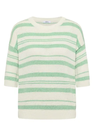CECIL - Kurzarm Pullover mit Streifen juicy lime - Gr. - S