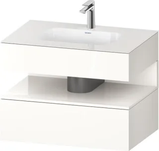 Duravit Qatego Einbauwaschtisch mit Konsolenwaschtischunterbau Weiß Hochglanz 800x550x600 mm - QA478 QA4785022220000