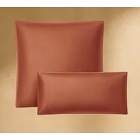Seralino Kissenbezüge Mako Satin Kissenbezug (100% Bio Baumwolle) weich, hautfreundlich, (2 Stück), Fairtrade/ GOTS zertifizierte uni Kissenhülle mit Reißverschluss