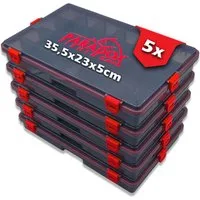 Paradox Fishing Angelkoffer wasserdichte Tackle-Boxen 5x Set (S/M/L), wasserdicht