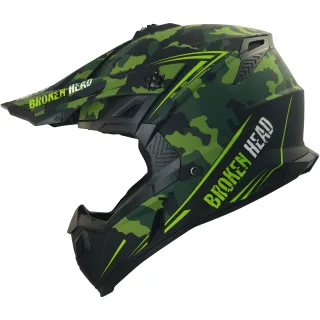 Broken Head (B-Ware) Crosshelm Squadron Rebelution Camouflage-Grün