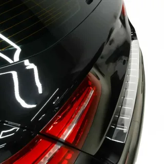 Edelstahl Ladekantenschutz Chrom Stoßstange Schutz Abdeckung mit Abkantung für Mercedes GLC X253 ab 2015-2019
