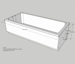Neuesbad Wannenträger für Bette Form Low-Line 150x70 (2s) SW12458