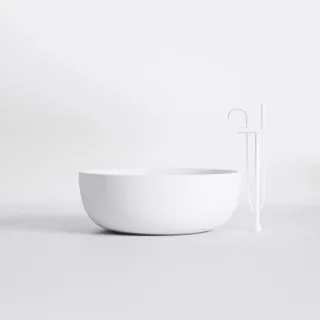 Steinberg Serie 490 Freistehende Badewanne, rund, mit Überlauf, inkl. Ablaufgarnitur, Ablaufschlauch 4908300W