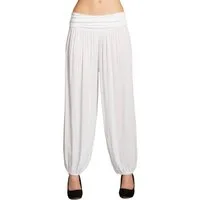 Caspar Stoffhose KHS035 leichte Damen Sommer Haremshose mit hohem Stretch Bund - Made in Italy
