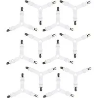 BAYLI Spannbettlaken 12er Set Verstellbare Bettlakenspanner Betttuchspanner mit Metallclips