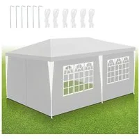 Clanmacy Pavillonseitenteil Pavillon Partyzelt mit 4 Seitenteilen, wasserdicht, 3x6m