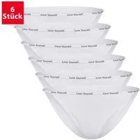 celodoro Slip Damen Slip (6er Pack) mit Ziergummi und Schriftzug