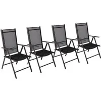 VCM Gartenstuhl 4er Set Alu Gartenstuhl Hochlehner Klappstuhl (4 St), 105x56x65cm platzsparend zusammenklappbar