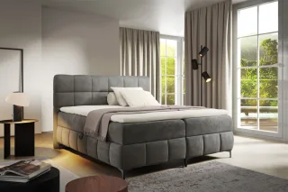 Boxspringbett Schlafzimmerbett SOPHIE 100x200cm Stoff Salvador Grafit